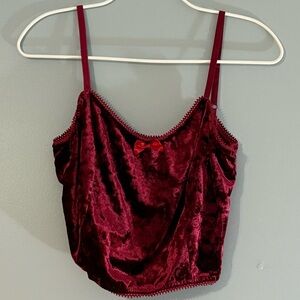 Red velvet crop top / cami